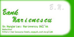 bank marienescu business card